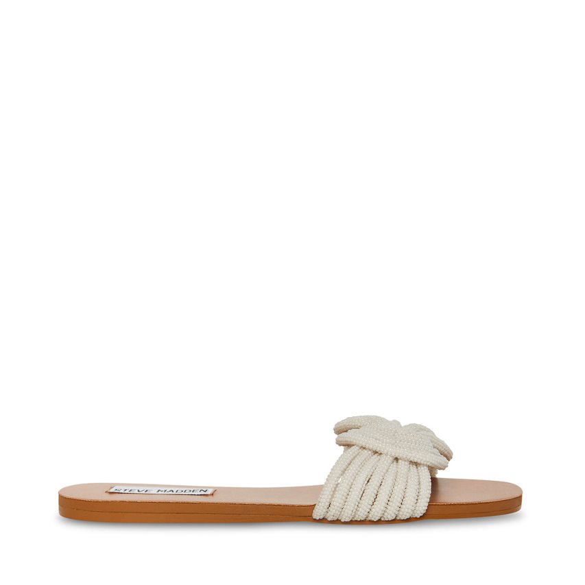 Cream Steve Madden Adore Women's Flat Sandals | PH 3964OAV